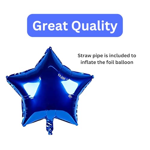 Image of KITTER Blue Birthday Boy Sash Birthday Decoration Set For Boys, With 1 Blue Star Foil Balloon, 2 Golden Foil Curtains, 20 Balloons (Blue & White), 1 Happy Birthday Banner, 1 Balloon Arch, Party Decor