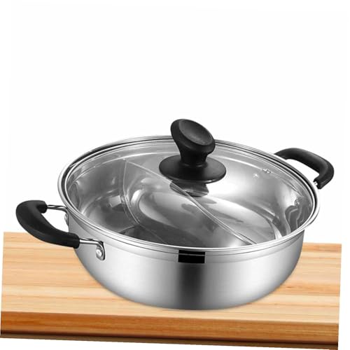 Marmite à double compartiment 30 cm en acier inox 304 compatible induction pour cuisine maison - 2