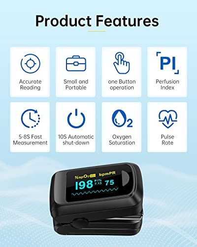 Healthtree JKS50B Fingertip Pulse Oximeter Blood Oxygen Monitor Pulse Ox thumb #2