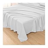 Ghooss Twin Size Flat Sheet Only-1500 Series Luxury Brushed Microfiber Bed Top Sheet,Wrinkle, Fade Resistant-1 Pack-White