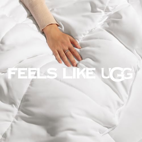 UGG Danielle King Comforter, Cooling Duvet Insert, 1 ct, White | Down-Alternative Fill, Corner Loop Tabs, Hypoallergenic, OEKO-TEX Compliant, Machine Washable, All-Season, Soft & Breathable - image 8