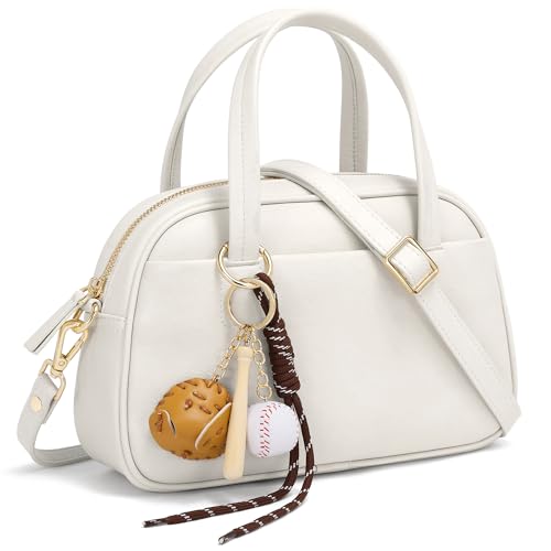 nuoku Women's Crossbody Handbags - Small Baseball Purse with Delicate Baseball Charm
