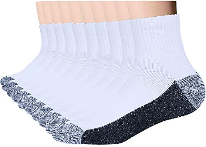 EnerWear 10P Pack Men's Cotton Moisture Wicking Cushion Low Cut Socks