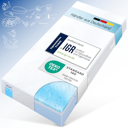 MLILY by Bestschlaf Matratze Air | IGR Zertifiziert, 80 x 200cm, 2in1 Liegehärten mittel/Fester, kühl/wärmer, 7 Zonen AirCell/CoolFlex/BlueFlowSchaum SEAQUAL® Oeko-TEX® 100, CertiPUR™