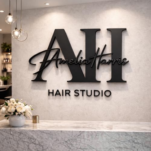 Custom Acrylic Logo Sign for Business, Personalized 3D Laser Cut Letters, Commercial Wall Signage for Salon, Nail Studio, Spa, Office, Storefront Reception Area