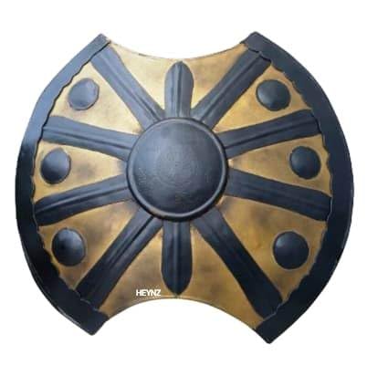 Heynz|Antique Trooy War Shield Ancient Greek Shield Handcrafted 24 Metal Craft for Knight Soldier Warrior Costume Battle Play Halloween Cosplay LARP Home Office Wall Decoration