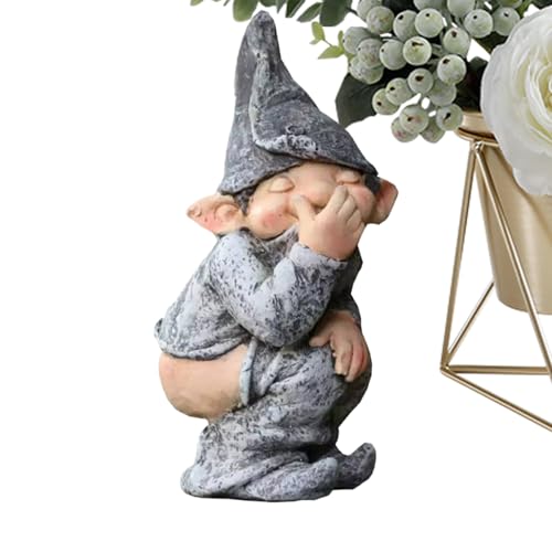 GNOME - Resin Funny Gnomes Figurines for Decor | Cute Dwarf Statue, Birthday and Housewarming Gift, Charming Outdoor and Indoor Accent Piece