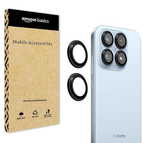 Image of amazon basics Camera Glass Lens Protector Ring for Xiaomi 17 5G Case Friendly with Edge to Edge Coverage and Easy Installation (Black)