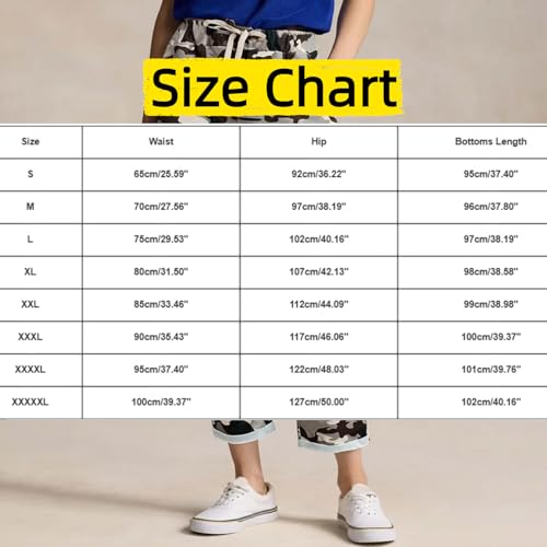 Women's Cotton Capri Camo Pants Plus Size Drawstring Loose Fit Cropped Camouflage Print Pant Summer Casual Trousers4