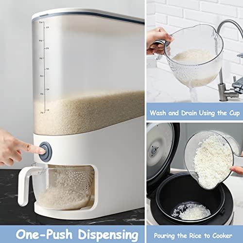 Cosyzone 26.5 Lbs Rice Dispenser, Large Sealed Grain Container Storage With Measuring Cup, Food Dispenser Kitchen Organization And Pantry Store For Cereal Dry Food #TOP5