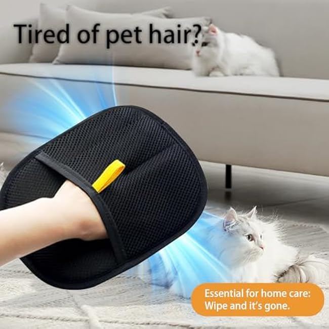 3pcs Reusable Electrostatic Pet Hair Remover Glove - Cat & Dog Grooming Gloves for Deshedding, Washable Hair Removal Tool for Furniture, Carpet, Clothes-YP8C0Y8o