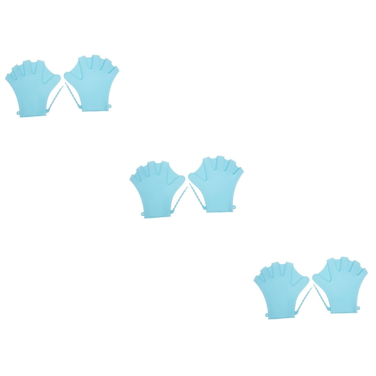 GANAZONO 3 Pairs Silicone Swim Paddles Webbed Gloves for Swimming Water Exercise Gloves Adults Diving Accessories Upper Workout Tone