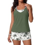 Daci Tankini Swimsuits for Women-2025 Bathing Suits 2 Piece Swimwear with Shorts for Tummy Control