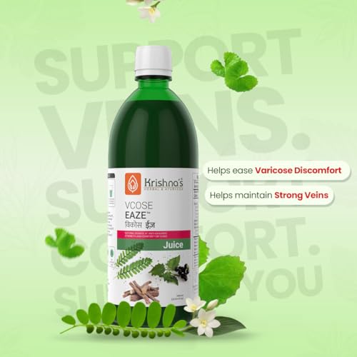 Image of Krishna's Vcose Eaze Juice - Natural Source of Antioxidants - Herbal Juice for Comfort & Vitality - 1000 ml