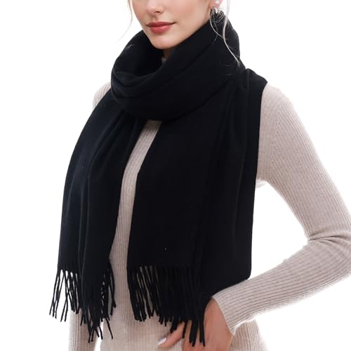 RUI VTRON Scarf for Women Fall Winter Scarves Warm Large Pashmina Shawls and Wraps Black