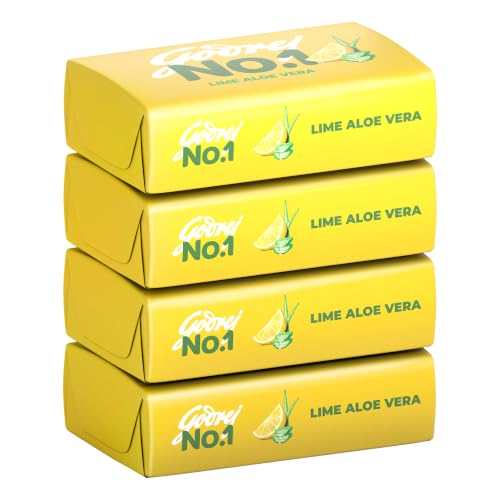 Image of Godrej No.1 Lime & Aloe Vera - Pack of 4 (150g each) | Soaps For Bath | Long-Lasting Fragrance