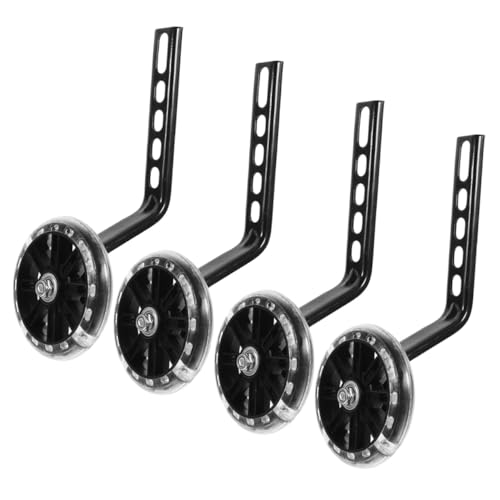 Ruedas de Entrenamiento para Bicicleta, 4 Piezas Estabilizadores Ajustables Resistentes al Desgaste, Ruedas de Equilibrio con Brackets Ajustables Negro miniatura 1