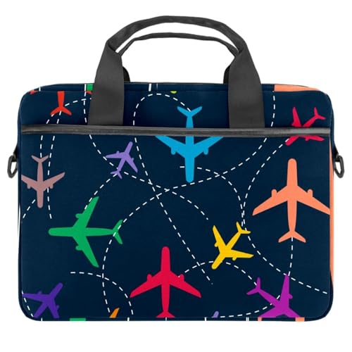Sacoche ordinateur 13 14 pouces bandoulière housse PC portable motif avion
