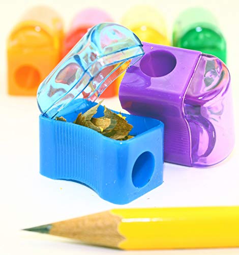 Tytroy Bulk 72 Pieces Assorted Color Miniature Plastic Pencil Sharpeners With Covers For School And Classroom Supplies #TOP5