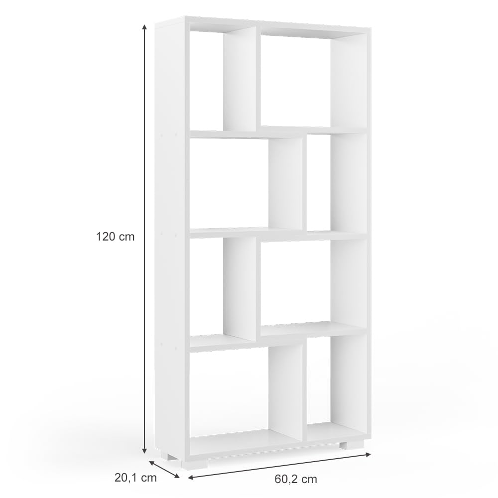 Vicco Meuble de Rangement Cube Domus, Blanc, 60.2x120cm 8 Compartiments, utilisable pour Une répartition Flexible de l’Espace et Le Rangement