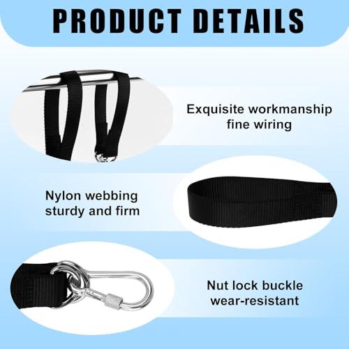 2 Piezas Cuerda para Columpio de árbol, Kit de Montaje para Hamacas y Columpios,Fijación para Hamaca para Uso Interior y Exterior, 2 Mosquetones y 2 Anillos en D, Capacidad de Carga de 500 kg - imagen 3