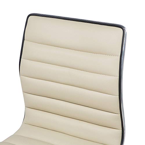 Tabouret de bar pivotant réglable simili cuir beige comptoir cuisine x2 - 8