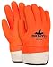 MCR Safety 6521SCO Double Dipped PVC Foam Lined Sandy Finish Men's Gloves with Rubberized Safety Cuff, Orange, Large, 1-Pair
