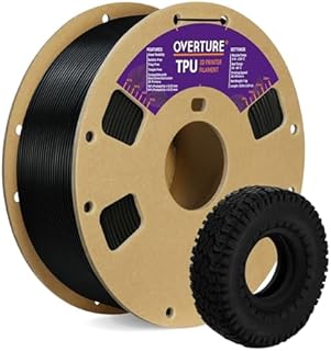 OVERTURE Filament TPU 1,75 mm z powierzchnią 3D do drukarki 3D 200 mm x 200 mm, szpula 1 kg (2,2 lbs) dokładność +/- 0,05 mm (Digital Blue)