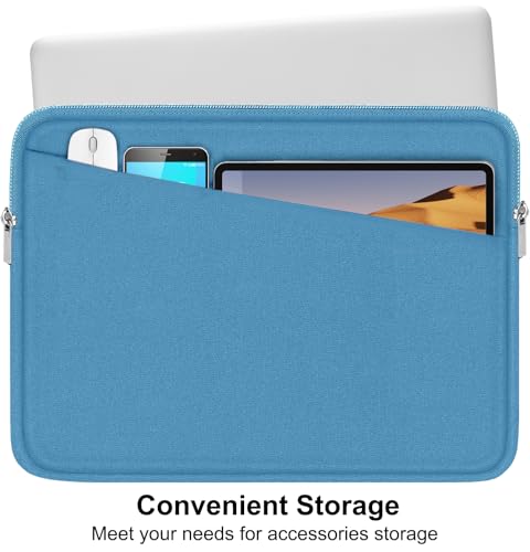 Image of 15.6 inch Laptop Sleeve, Slim Computer Carrying Bag Protective Cover Briefcase with Front Pocket, Durable Laptop Case for 15-16 Inch HP, Dell, Lenovo, Asus- Sky Blue