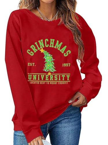 Just A Girl Who Loves Christmas Tree - Sudadera para mujer, manga larga, diseño de árbol de Navidad, rojo (RED-6), XL