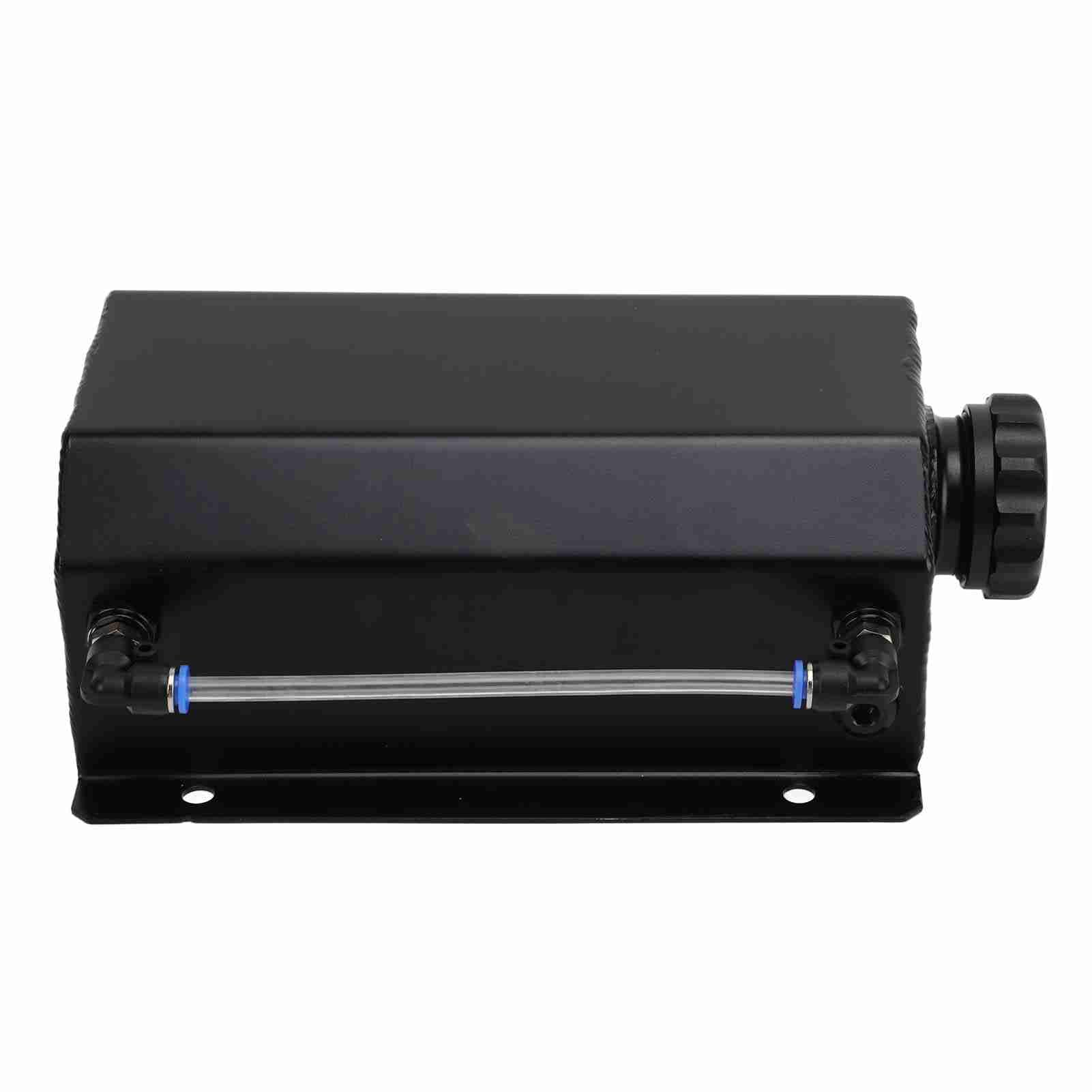 Yctze Serbatoio di Troppopieno del Liquido di Raffreddamento in Lega di Alluminio, Serbatoio Universale per Radiatore da 2 Litri, per la Maggior Parte delle Auto, con Tappo Ben Chiuso, (BLACK)