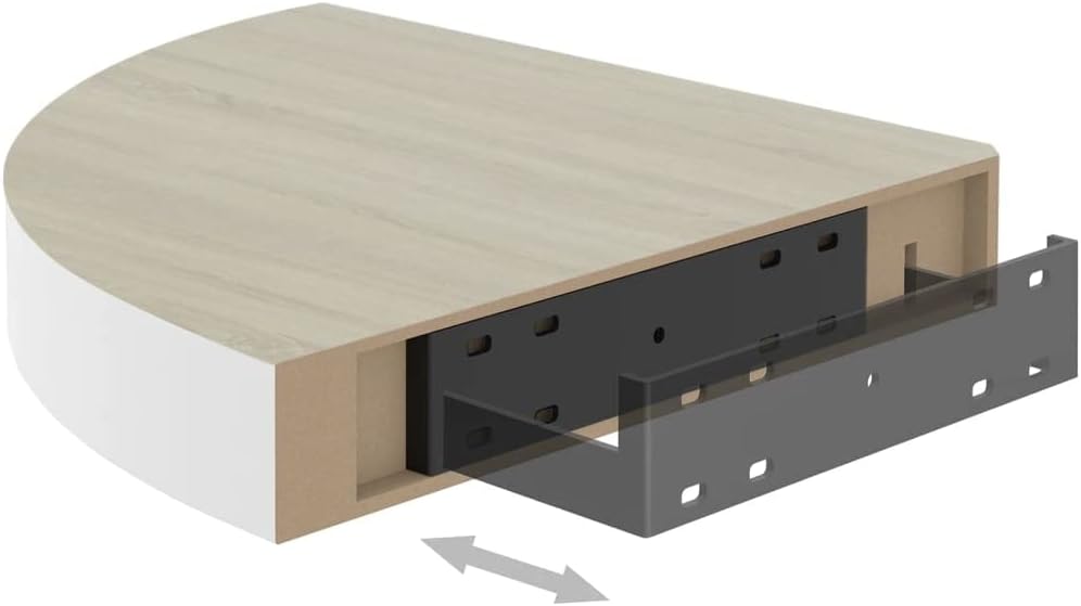 Floating Corner Shelf Invisible Wall Mounted Shelves, Set of 4 MDF Floating Corner Storage Shelves Ideal for Display of Books, Small Plant, Photos, 13.8"x13.8"x1.5" Oak and White