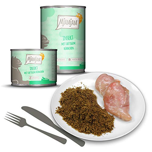 MjAMjAM - Premium Nassfutter für Katzen - Insekt mit saftigem Hühnchen - getreidefrei mit Insektenprotein, 6er Pack (6 x 400 g) & - leckere Mahlzeiten Mixpaket III für Deine Katze 6 x 400 g