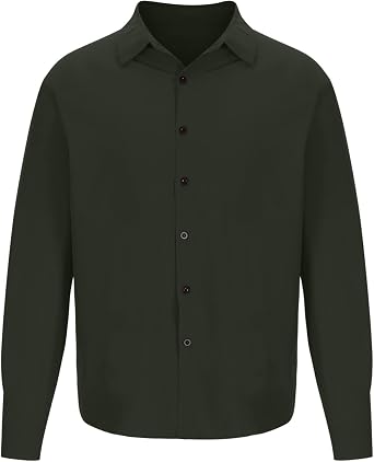 Mens Tshirts Casual Stylish Button Down Solid Long Sleeve Muscle Dress Shirt Fashion Work Fitness Trendy Clothes