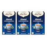 Yogi Tea - Abend, Ayurvedischer Bio Gewürz- und Kräutertee, von Natur aus koffeinfrei, Mischung aus Fenchel, Kamillenblüten und Baldrianwurzel, Yogi Tee 3er Pack, 3x17 Beutel (51 Teebeutel insgesamt)