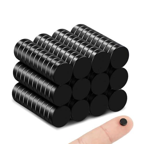 Image of 120Pcs Fridge Magnets, Black Small Refrigerator Magnet 6x2mm | Tiny Magnets for Crafts, Office, School
