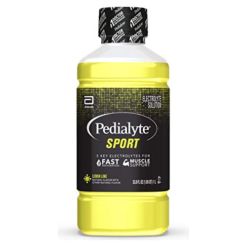 Pedialyte Sport Electrolyte Drink, Fast Hydration with 5 Key Electrolytes for Muscle Support Before, During, & After Exercise, Lemon Lime, 1 Liter