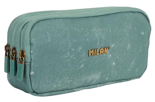 Milan Estojo porta-todo 3 fechos de correr série lava, verde