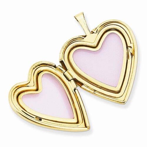 Pori Jewelers 14K Solid Yellow Gold Heart Locket Pendants (Double Heart (25Mm)) #TOP2