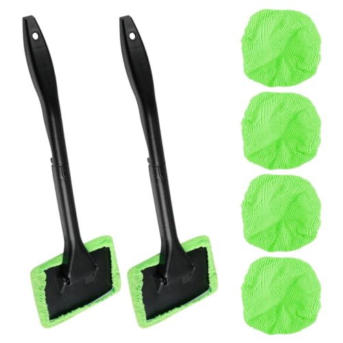 Thyonta 6PCS Windscreen Cleaning and Defogging Brush Car Window Wiper Tool for All Kinds of Cars to Improve Glass Visibility(Green)
