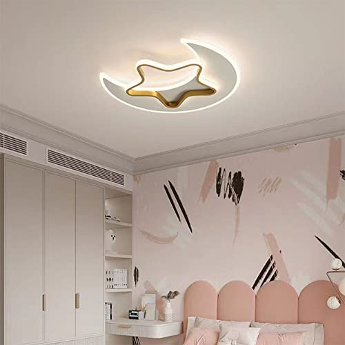 Luz de Techo de Techo lámparas de lámpara de Chicas de Techo de niñas y niños Ligeros de Forma de Estrella Lunar de Luna para habitación para niños, 3000k/4500k/6000k