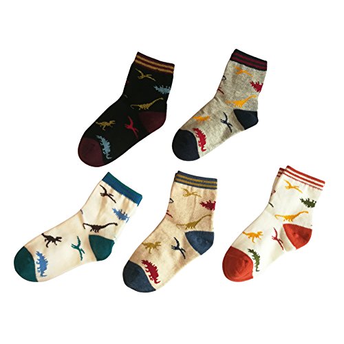 Little Kids Ankle Socks Girl Boys Cotton Cartoon Crew Socks Pack of 5