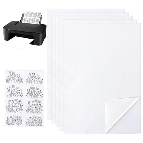 5 PCS Stick and Stitch Embroidery Paper Wash Away Water Soluble Embroidery Paper Wash Away Stick Embroidery Paper Hand Sewing Stabilizers Blank Printable Hand Sewing Stabilizer for Hand Sewing