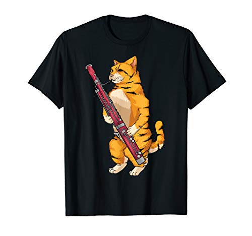 Funny Cat Playing Bassoon | Cool Animal Lover Musician Gift T-Shirt