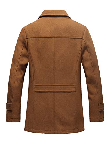Lavnis Men's Winter Wool Coats Slim Fit Single Breasted Trench Jacket Woolen Pea Coat Black M #TOP1