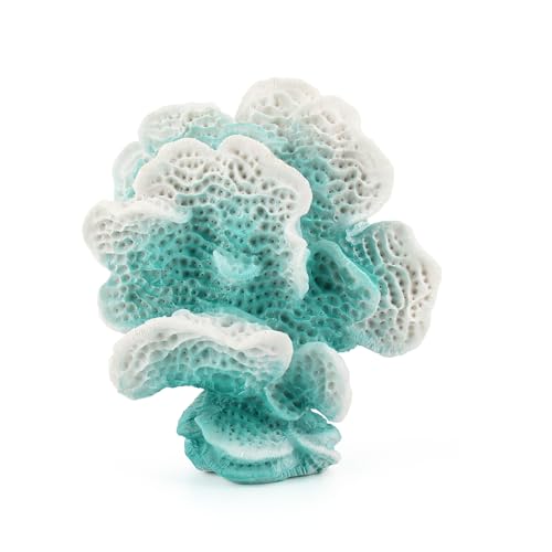 Accessoryway Turquoise Blue Coral Reef Decor,Modern Coastal Decor for Home: Small Faux Coral Statue for Nautical Themed Parties and Table Centerpieces -6.2"…