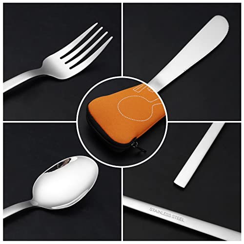 Waikhomes 12 Pieces Stainless Steel Camping Flatware Set, Hiking Cutlery Set, Service For 4 #TOP2