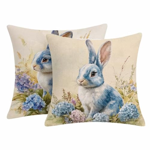 Housse de coussin en lin extérieur imperméable 50x50cm beige - 2
