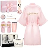 Photo Gallery berlune set di 14 scatole regalo per sposa, include accappatoi corti in raso, borsa tote in tela in acciaio inox, occhiali, pantofole, regali di nozze, damigella d onore, large Photo Gallery berlune set di 14 scatole regalo per sposa, include accappatoi corti in raso, borsa tote in tela in acciaio inox, occhiali, pantofole, regali di nozze, damigella d onore, large
