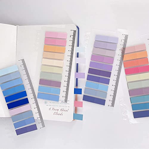 Image of Sticky Tabs Sticky Index Tabs for Annotating Books Page Markers Transparent Sticky Notes Colorful Morandi Sticky Book Tabs (4 Packs | 800 Pcs)